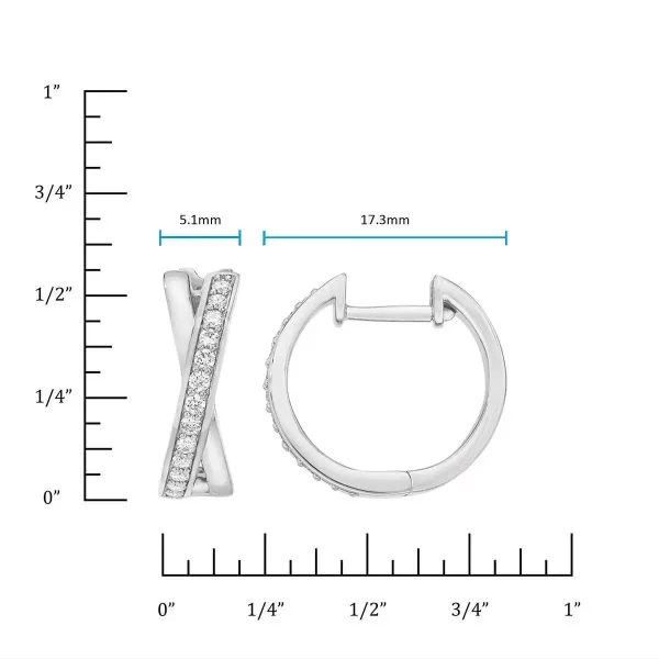 0.25ctw Cross Hoop Diamond Earrings, 14ct White Gold
