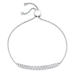 1.00ctw Round Brilliant Cut Diamond Bolo Bracelet, 14ct White Gold
