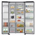 Samsung RS90F66BEFEU, Side by Side Fridge Freezer, E Rated in Black