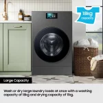 Samsung Series 9 Large Capacity WD18DB8995BZT1 18kg / 11kg Washer Dryer, A Rated in Dark Steel
