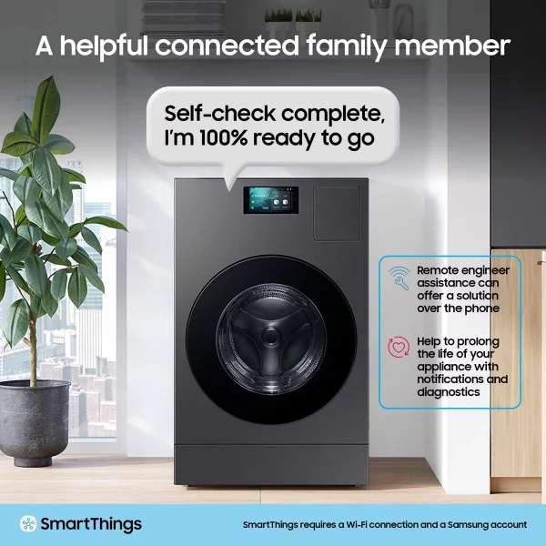 Samsung Series 9 Large Capacity WD18DB8995BZT1 18kg / 11kg Washer Dryer, A Rated in Dark Steel